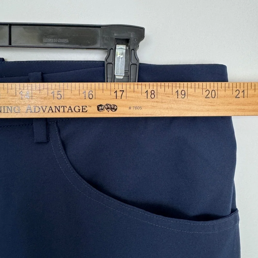 Marc Nelson Denim Golf Pants Navy Size 40 Straight Leg Flat Front Mens‎